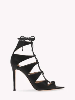 Sandals-Gianvito Rossi ANJELICA SANDAL BLACK LEATHER
