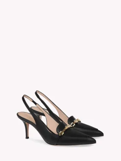 Pumps-Gianvito Rossi CARREY SLING 70 BLACK LEATHER