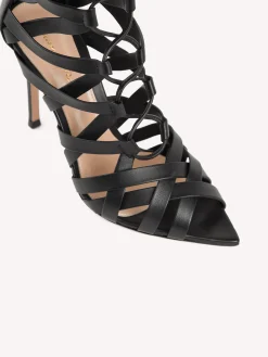 Boots-Gianvito Rossi CATHERINE GLADIATOR BLACK LEATHER