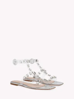 Flats|Sandals-Gianvito Rossi CRYSTAL CRASH 05 SILVER