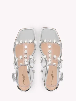 Flats|Sandals-Gianvito Rossi CRYSTAL CRASH 05 SILVER
