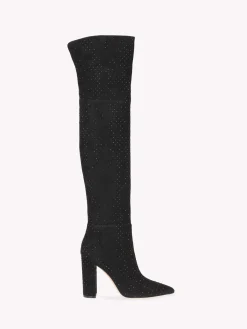 Boots-Gianvito Rossi CRYSTAL PIPER BOOT BLACK SUEDE