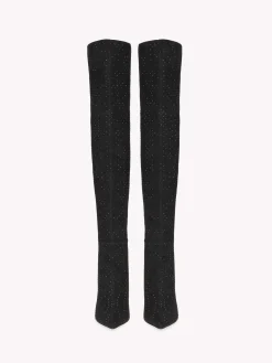 Boots-Gianvito Rossi CRYSTAL PIPER BOOT BLACK SUEDE