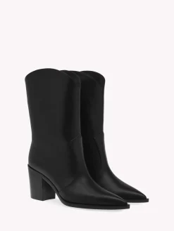 Booties-Gianvito Rossi DENVER BLACK LEATHER