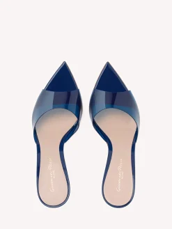 Mules|Plexi-Gianvito Rossi ELLE 85 BLUE