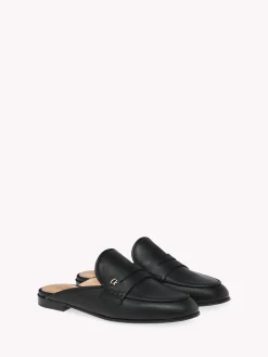 Mules-Gianvito Rossi FLORIO BLACK LEATHER
