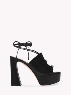 Sandals-Gianvito Rossi HOLLY LACE UP BLACK LEATHER