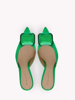 Mules-Gianvito Rossi JAIPUR MULE 85 GREEN SATIN
