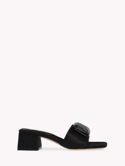 Mules-Gianvito Rossi JAIPUR SLIDE 45 BLACK SATIN