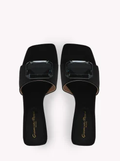 Mules-Gianvito Rossi JAIPUR SLIDE 45 BLACK SATIN