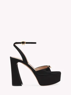 Sandals-Gianvito Rossi MADDY PLATFORM BLACK SATIN