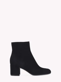 Booties-Gianvito Rossi MARGAUX MID BOOTIE BLACK SUEDE