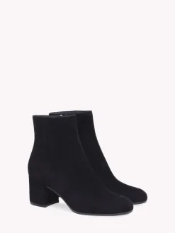 Booties-Gianvito Rossi MARGAUX MID BOOTIE BLACK SUEDE
