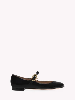 Flats-Gianvito Rossi MARY RIBBON 05 BLACK PATENT