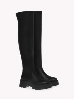 Boots-Gianvito Rossi MONTEY CUISSARD BLACK LEATHER
