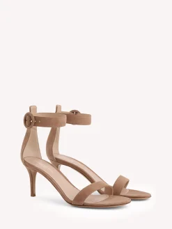Sandals-Gianvito Rossi PORTOFINO 70 PRALINE PINK SUEDE
