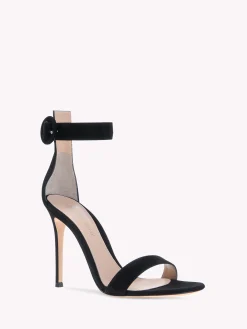 Sandals|Signatures-Gianvito Rossi PORTOFINO 105 BLACK SUEDE