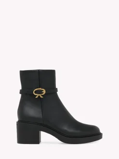Booties-Gianvito Rossi RIBBON DUMONT BLACK LEATHER