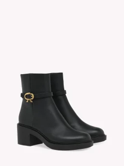 Booties-Gianvito Rossi RIBBON DUMONT BLACK LEATHER