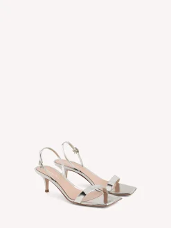 Sandals-Gianvito Rossi RIBBON KITTEN SILVER