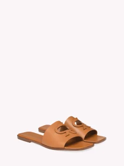 Flats-Gianvito Rossi RIBBON SLIDE BROWN