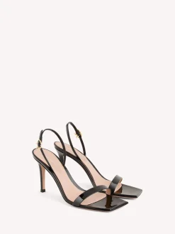 Sandals|Ribbon-Gianvito Rossi RIBBON STILETTO 85 BLACK PATENT