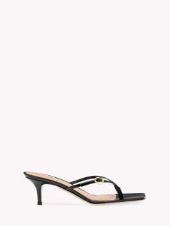 Mules-Gianvito Rossi RIBBON THONG 55 BLACK PATENT