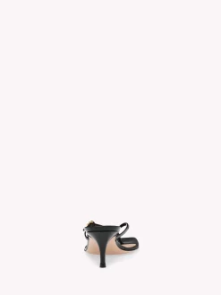 Mules-Gianvito Rossi RIBBON THONG 55 BLACK PATENT