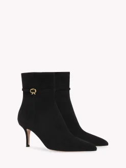 Booties-Gianvito Rossi RIBBON VILLE 70 BLACK SUEDE