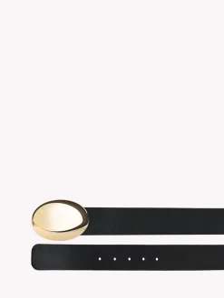 Accessories-Gianvito Rossi SPHERA BELT BLACK LEATHER
