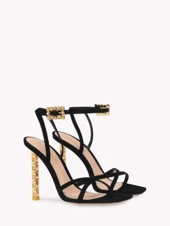 Sandals-Gianvito Rossi WONDER SANDAL BLACK SUEDE